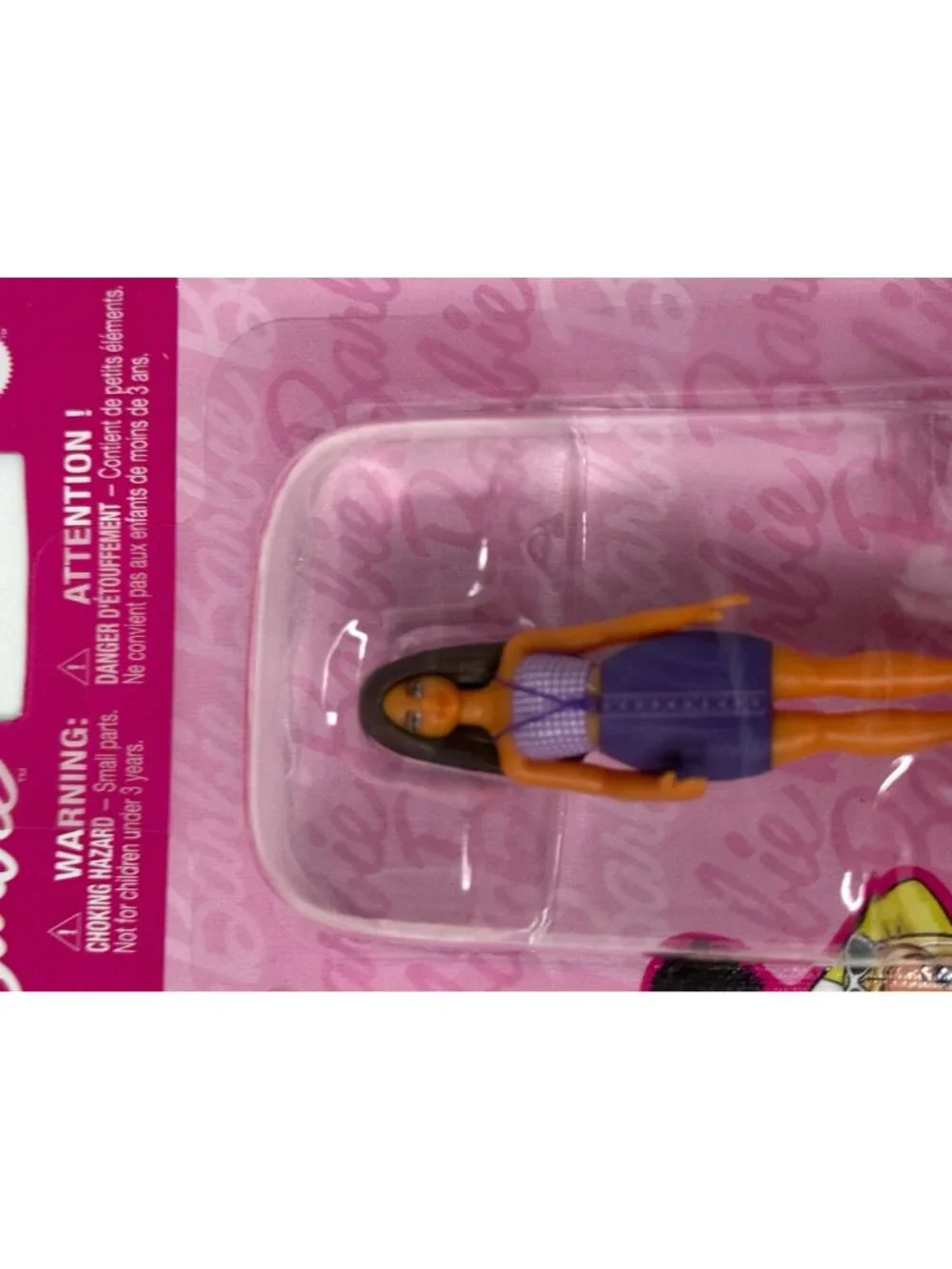 Barbie Mini Figure Purple Dress New